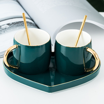 Couple coffee cup European small luxury ceramic household Cup a pair of lovers Cup afternoon tea set