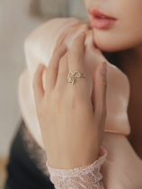 Fashion personality Net red ins advanced sense opening index finger ring female light luxury niche design simple and exquisite ring