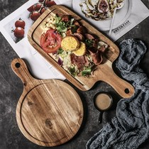 Food tray wooden steak dinner plate wooden household Japanese wooden plate rectangular plate western food plate breakfast tableware drape
