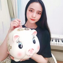 The piggy bank net red girl ceramic 2021 new adults can save large net red ideas can only enter