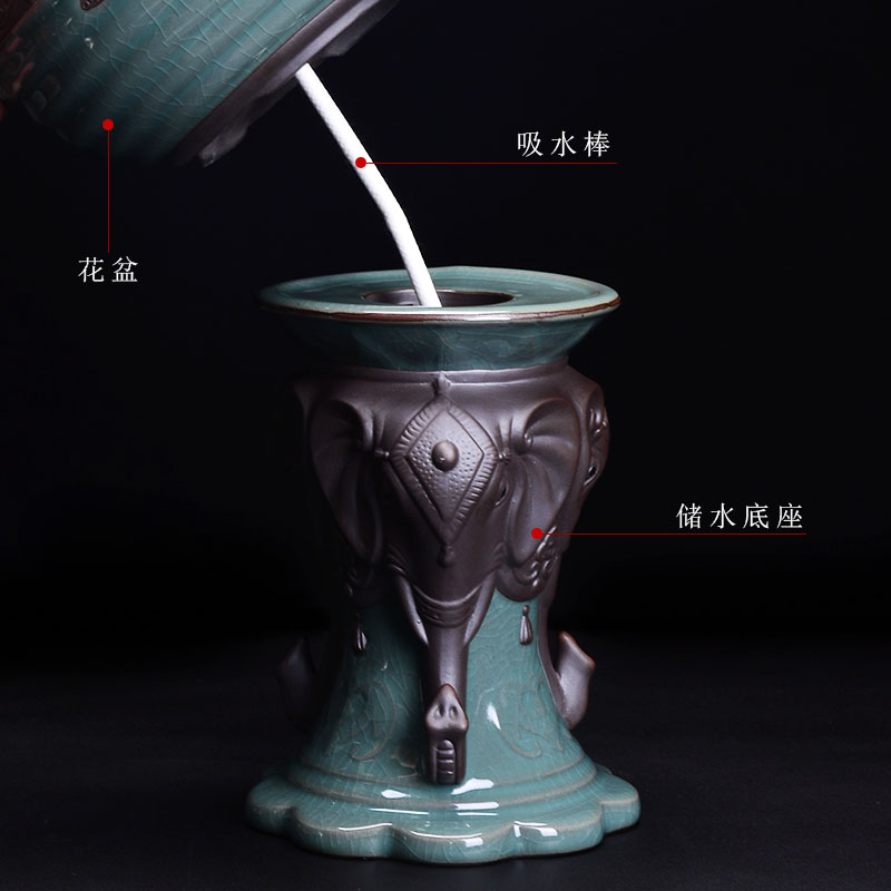 Automatic suction pot of Chinese style household ceramics large contracted creative interior living room couch potato from absorbing water basin of chlorophytum