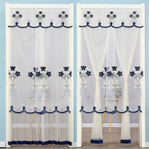 Lace Door Curtain Home Free of perforated doors mosquito nets Anti-mosquito yarn Curtain Summer Bedroom Toilet Partition Decorative Curtain half-curtain