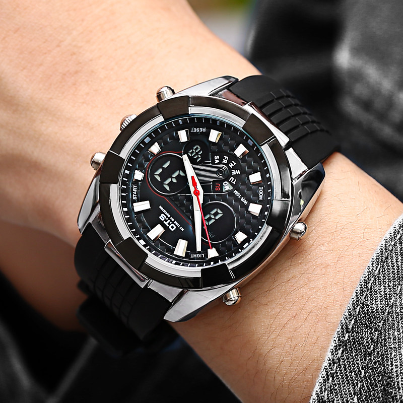 ots高中生手表男大学生潮登山闹钟多功能运动手表电子表男表防水