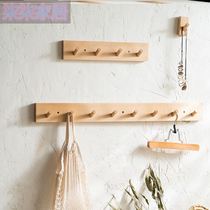 Wooden Art Wall Hook Nordic Solid Wood Creative Logs Ins Living Room Genguan Round Cloister Hook Needed To Punch