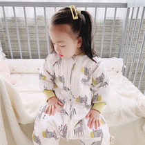 Love to baby autumn and winter bamboo fiber warm baby sleeping bag split leg double zipper universal home clothing baby child robe