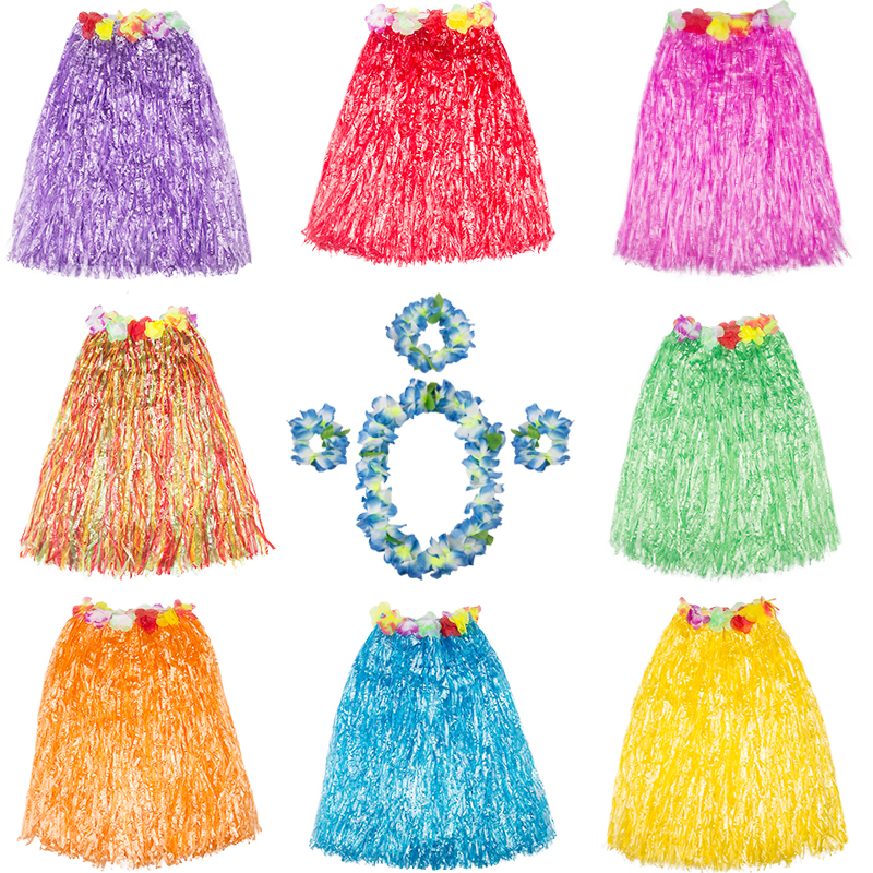 Hawaiian children's grass skirt kindergarten performance area material small stage props clothing sports meeting award garland