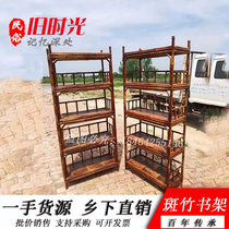Folklore nostalgia old objects Spotted Bamboo Bookshelves Bookshelves Pendulum pieces Show furniture Film and TV props Retro decoration