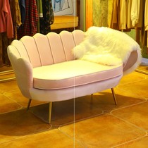 Clothing store sofa womens clothing store rest area small beauty salon special nail salon light luxury style personalized fabric seat