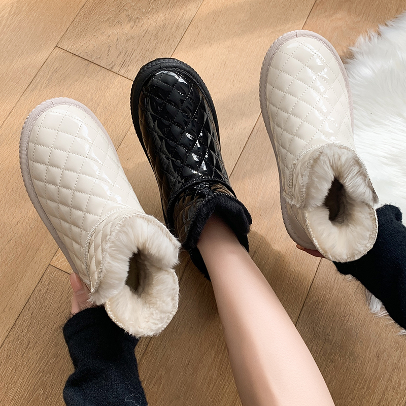 Snowy boots woman 2023 new winter 100 lap waterproof non-slip plus suede thickened foreign air warm cotton shoes women's shoes-Taobao