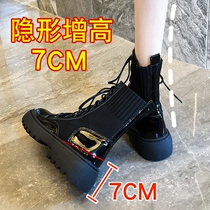 Inside heightening Martin boots female display with small subgush true lacquered leather boots children short boots 2021 new spring and autumn single boots