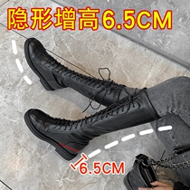 Elastic long cylinder boot rider Long boot female 2021 new net red expatty slim boot female midcylinder boot inner heightening cylinder boot