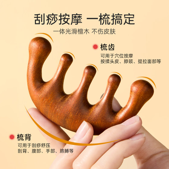 Miniso Miniso Comb 샌달 우드 빗 건강한 나무 마사지 두피 두피 자오선 5 클로 콤 콤보 Miniso Miniso Comb 샌달 우드 빗 건강한 나무 마사지 두피 두피 자오선 5 클로 콤 콤보