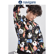 Navigare Italian small sailboat men with hat guards and autumn loose hoodie casual long-sleeved hoodie tops