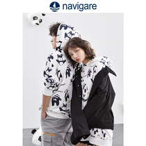 Navigare Italian small sailboat men and women have the same new loose and pure cotton hooded hood in autumn 2021
