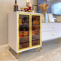 Nordic modern minimalist light and luxurious side cabinet TV cabinet Composition Living room designer Small family type bucket cabinet tempered glass cabinet