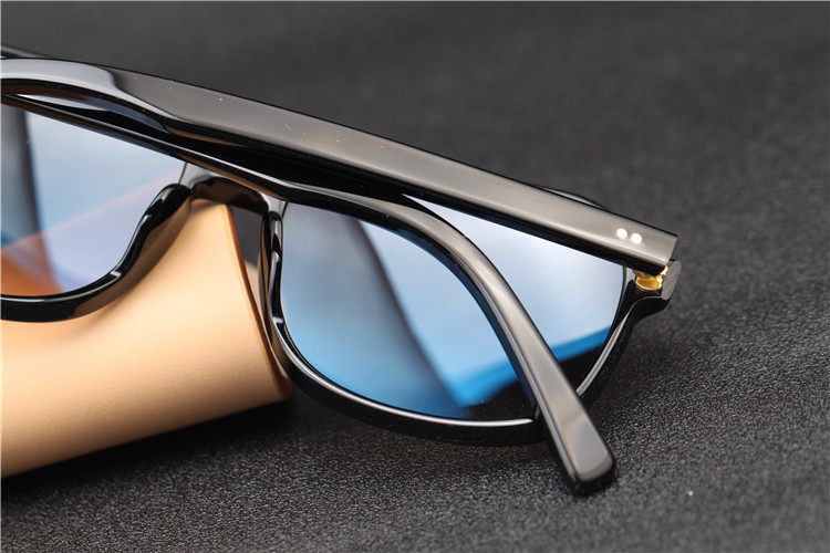 王牌特工墨镜 彩膜太阳眼镜 手工太阳镜潮 黑框墨镜 蓝膜pc片男