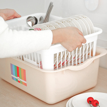 Cupboard plastic with lid tableware drain rack kitchen shelf bowl chopsticks storage box dish rack dish tray
