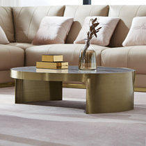Light luxury coffee table simple round 2020 new modern marble Italy imported rock board coffee table Italian minimalist