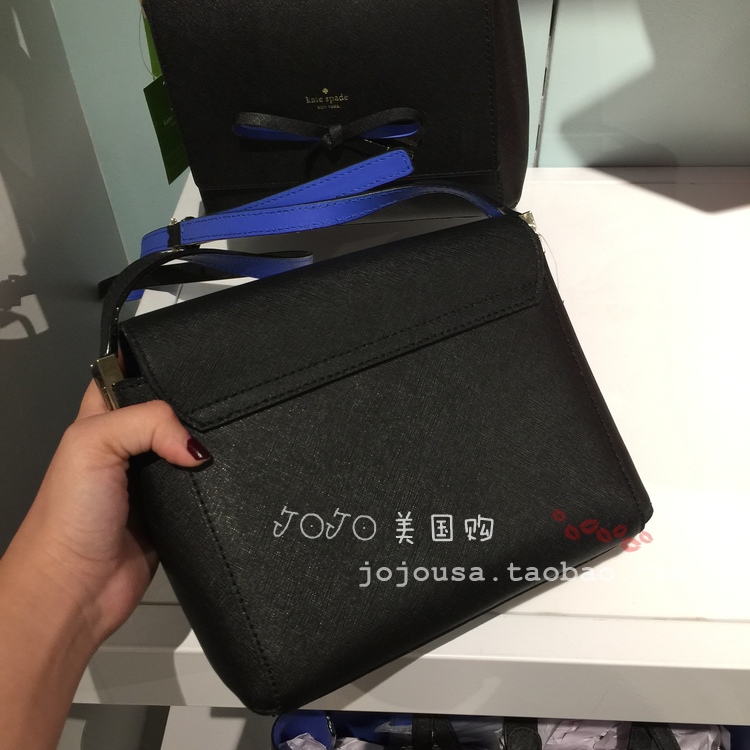 coach包美國代購 美國代購 KATE SPADE WKRU3945撞色亮牛皮翻蓋斜挎小方包avva coach