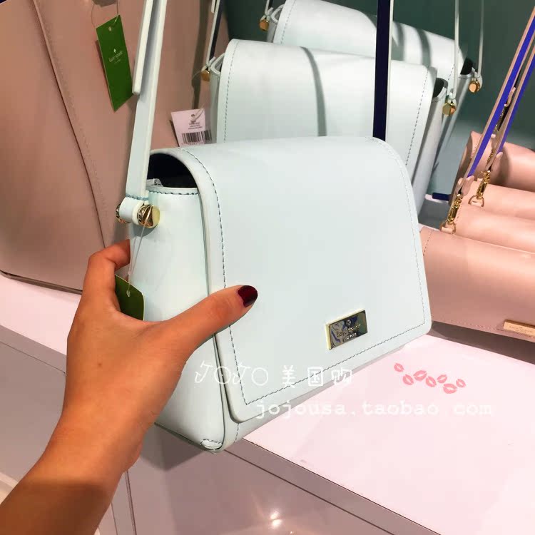 coach包美國代購 美國代購 KATE SPADE WKRU3945撞色亮牛皮翻蓋斜挎小方包avva coach