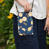 Maple original handmade imported worsted fabric plant mix cowhide leather oblique cross mobile phone bag womens bag Qixi Festival gift