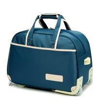 Lightweight Oxford cloth trolley bag Travel bag Large capacity canvas foldable short trip business trip trolley luggage bag