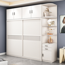 Wardrobe modern simple sliding door cabinet home bedroom combination white wooden sliding door rental room big wardrobe