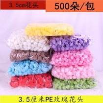 3 5cm foam flower simulation rose pe flower head rose bear diy material fake flower whole bag 500 pack