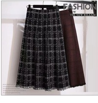 winter long skirt women clothes warm half dress fashion chic