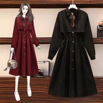 winter long dress skirt women red fashion lady clothes