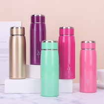 High-grade solid color vacuum straight body thermos cup portable outdoor stainless steel Cup promotional gifts office Cup customization