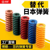 Imported mold spring rectangular flat wire yellow blue red green tea black and white purple brown high temperature resistant Japanese spring compression spring