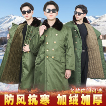 Winter military cotton coat male Lady thick green long cold cold storage Labor Insurance Northeast warm cotton padded jacket security cotton clothing