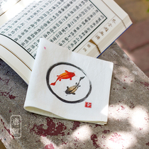 Advanced custom Pisces handkerchief small square cotton sweat-absorbing handkerchief ancient style with diy creative gifts male and female Girls