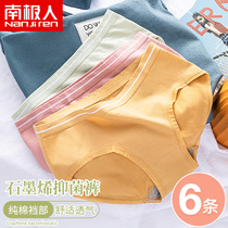 South Pole Graphene Pure Cotton Antibacterial Crotch Pants Woman Mid-Waist Day Ensemble Young Girl Sheng Breathable Striped Triangle Shorts Head