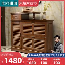 Youshang Yaxuan new Chinese style solid wood open sidebar shoe cabinet partition cabinet multifunctional storage two-color optional