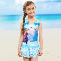 Zoke 116504220 Children's Split Skirt Swimsuit Two Piece Set Frozen Cartoon Cute