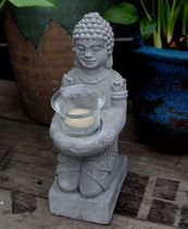 Foreign trade Yu single cement Buddha statue Candlestick kneeling Buddha statue home decoration ornaments Zen garden Buddha statue candlestick