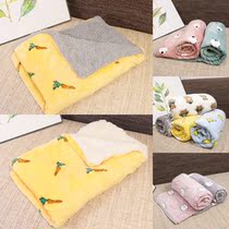 Pet Warm Blanket Cover Blanket Thickened Rabbit Kitty Dog Soft Small Blanket Winter Quilt Sleeping Mat Coral Suede