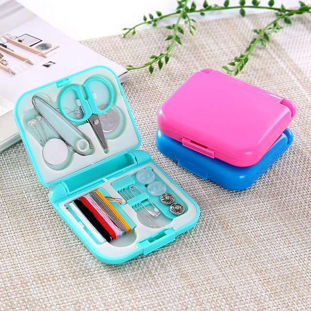 Home Portable Sewing Box Paper Ruler Thimble Set Cross Stitch Sewing Tools Mini Storage Set Sewing Bag