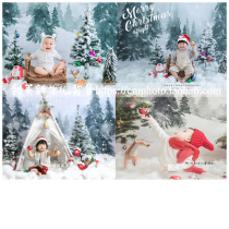 New Years theme background DreamsSnow pine tree cloth children photography photo Namib Foldable