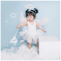 Children Photography Oil Painting Wind Angels Feather Wings Dream Themed series Men and women Baby Birthday Photo Props