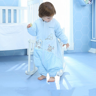 贝彤秋冬季婴儿睡袋宝宝分腿可拆袖防踢被儿童夹棉加厚睡袋1-3岁