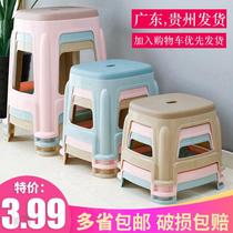 Spare stool with round table tempered stool plastic thickened garden stool household can stack round small restaurant