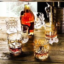 Whiskey glass Wine glass Western wine glass Crystal glass Creative octagonal glass Thickened bar classical glass set Beer glass