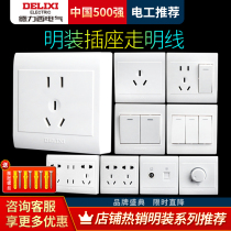 Drisciming outfit switch socket bright line 15 holes double-controlled five holes three holes 16A air-conditioning panel clear socket