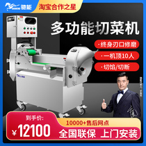 Small vegetable cutter Commercial automatic multi-function kitchen equipment Canteen Restaurant restaurant double head shredder
