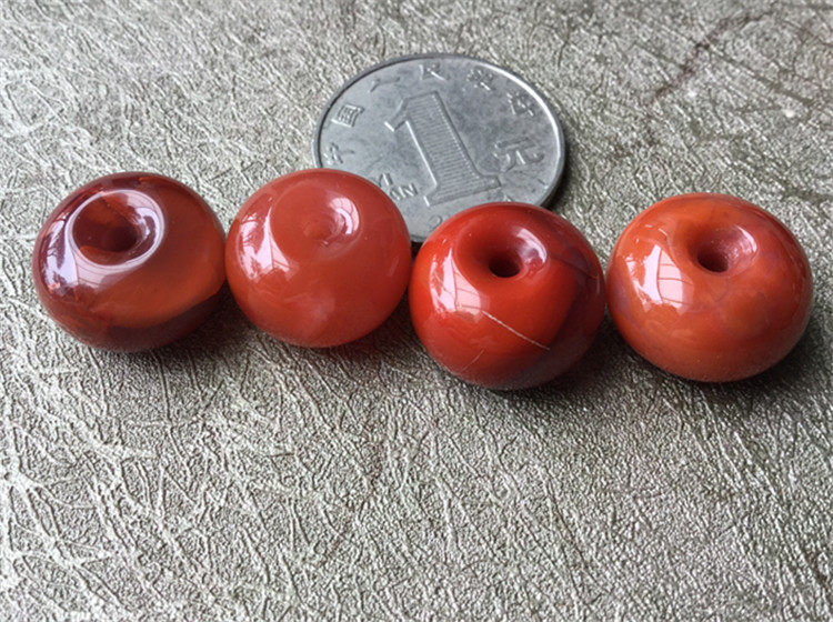 DIY аксессуары 四川南红九料南红玛瑙柿子红滿色滿肉面包扣平安扣玉石diy配饰314