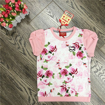 Attachments MILIBAM rice class childrens clothing MBRA62342H summer pastoral print cotton T-shirt girl shirt