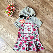 Attachments MILIBAM rice class childrens clothing MBOM62341K spring and summer cotton hooded print dress